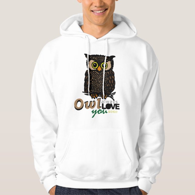 Veste À Capuche De HIBOU AMOUR toujours vous XOXO (Devant)