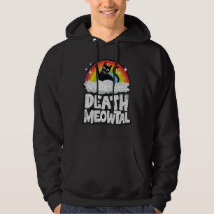 Veste À Capuche Death Meowtal Chat Arc-en-ciel Retro Enfants Goth