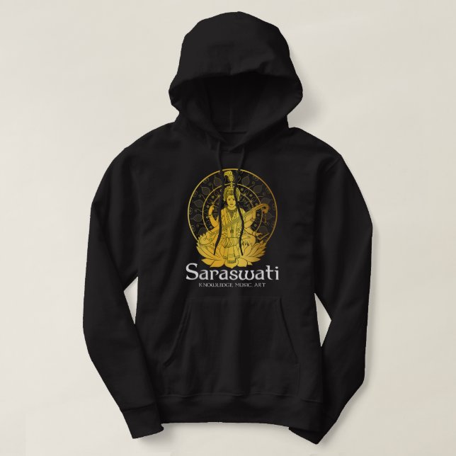 Veste À Capuche Déesse Saraswati Jersey Hindouisme Dieux hindous D (Design devant)