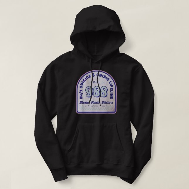 Veste À Capuche Demain 988 a besoin de vous Prévention nationale d (Design devant)