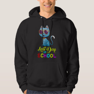 Veste À Capuche Dernière Journée D'Enseignants Été Avec Chat Sungl