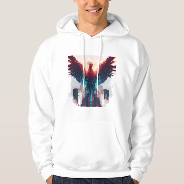 Veste À Capuche 🖤 🔥 | Des cendres aux algorithmes 💻 🦅 (Devant)