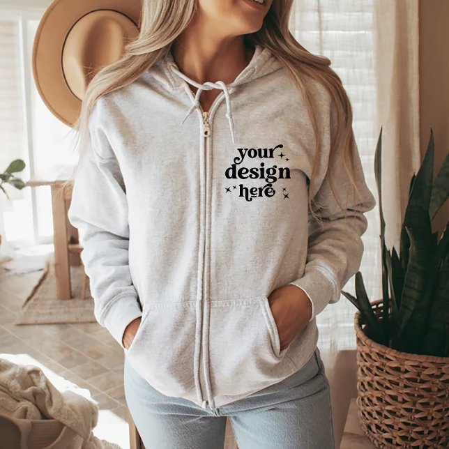 Veste À Capuche Design avant et arrière Logo personnalisé Veste Zi (Créateur téléchargé)