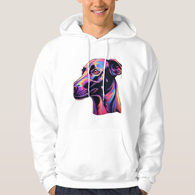 Veste À Capuche Design de néon Greyhound (Devant)