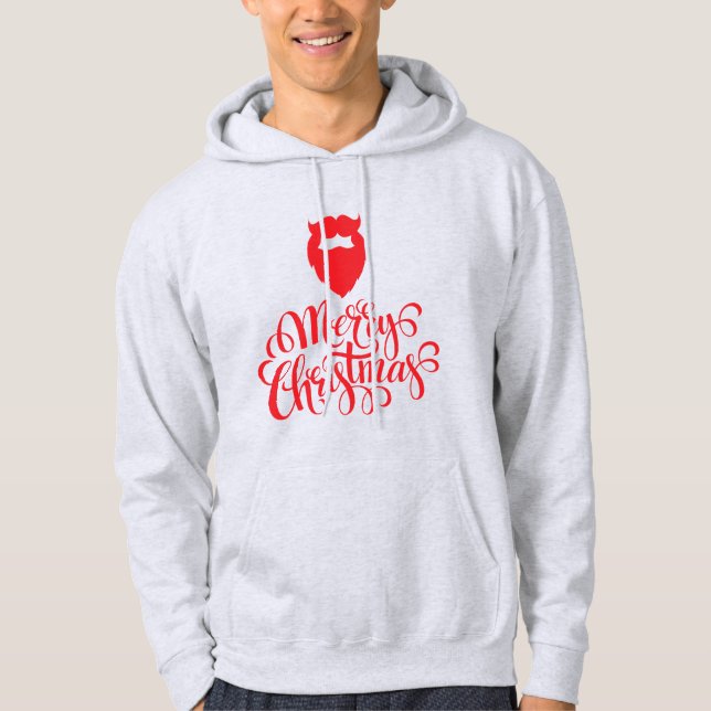 Veste À Capuche Design de Noël Barbe Père Noël (Devant)