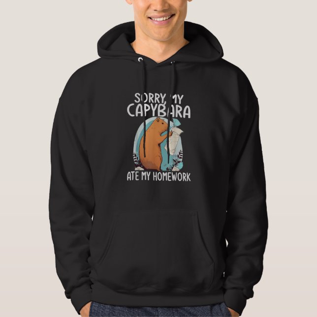 Veste À Capuche Désolé, Mon Capybara A Mangé Mes Devoirs Drôle (Devant)