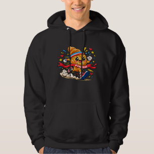 Veste À Capuche Dessin animé de croissant coureur franchissant la