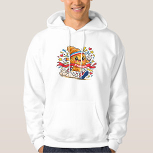 Veste À Capuche Dessin animé de croissant coureur franchissant la