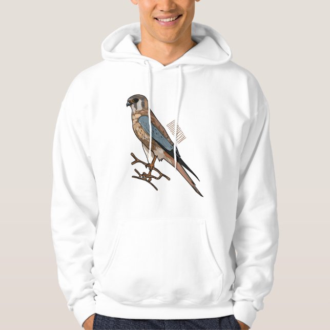Veste À Capuche dessin animé d'oiseau-kestrel américain (Devant)