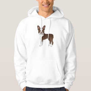 Veste À Capuche Dessin de Chien de Cartographié Brown Boston Terri
