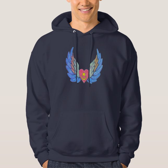 Veste À Capuche Dessus à ailes de coeur (Devant)