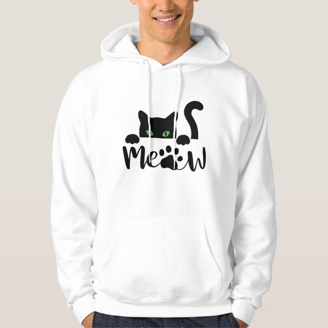 Veste À Capuche Devis de chat Meow (Devant)