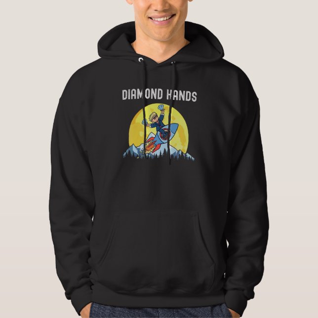 Veste À Capuche Diamond Mains Wallstreetbets Amc Au Mème Lune (Devant)