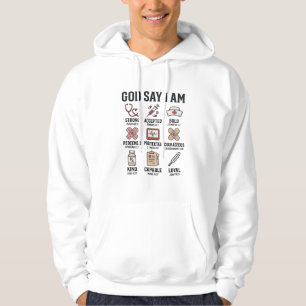 Veste À Capuche Dieu dit que je suis infirmière Foi Design de grav