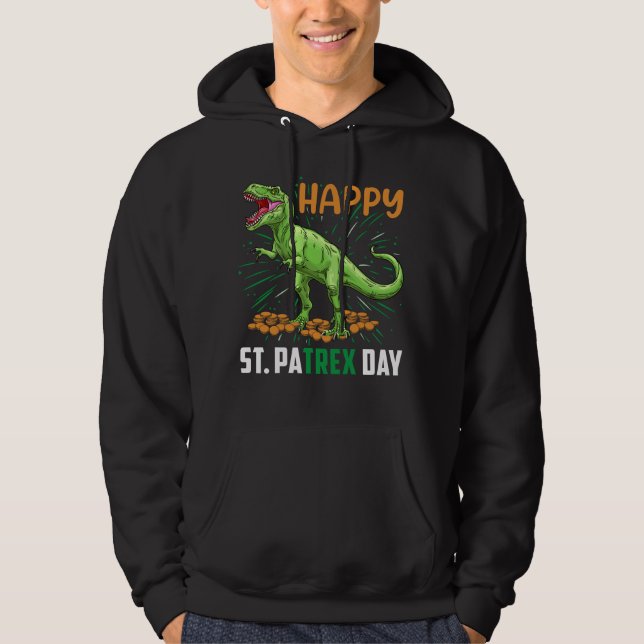 Veste À Capuche Dino Jour de l'Saint Patrick Enfants amusants Jeun (Devant)