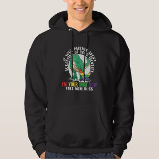 Veste À Capuche Dinosaur Free Mom Hugs Lesbian Gay Pride Lgbt Rex