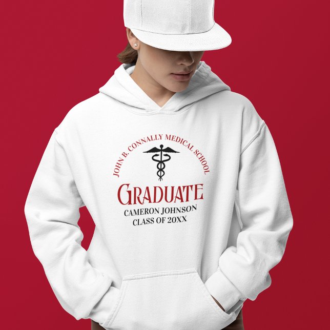 Veste À Capuche Diplôme de script rouge de l'école Médicale person (Créateur téléchargé)