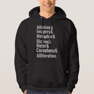Veste À Capuche Dispositifs Littéraires de Poésie Mots de Littérat