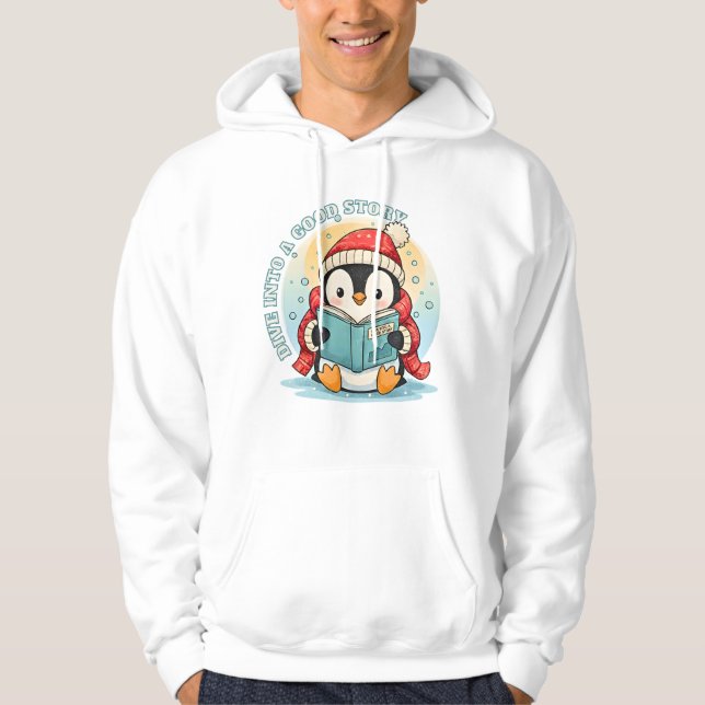 Veste À Capuche Dive Into A Good Story Penguin Sweatshirt Hoodie (Devant)