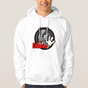 VESTE À CAPUCHE DJ CHRIS DIABLO LOGO 4 SURVÊTEMENT À CAPUCHE BLANC