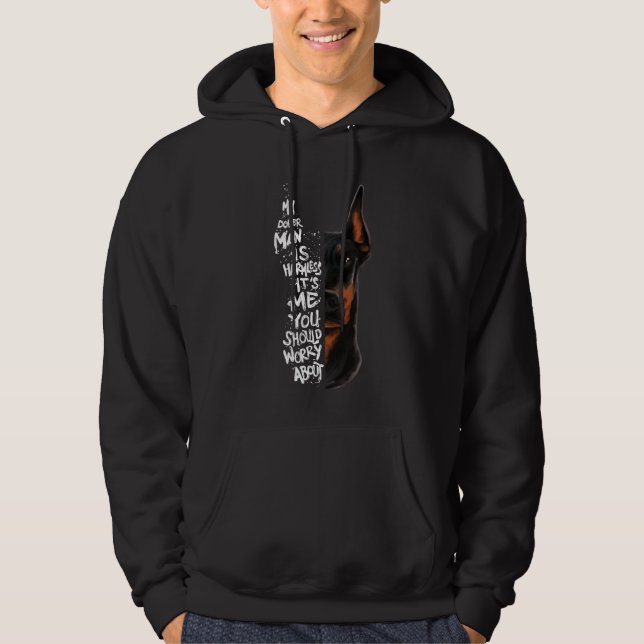 Veste À Capuche Doberman Dog Dit Un Cadeau Inoffensif (Devant)