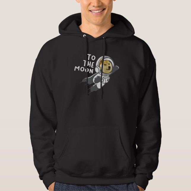 Veste À Capuche Dogecoin à la Chemise Lune, Hodl Doge Coin Crypto (Devant)