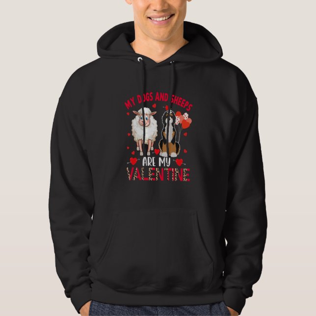 Veste À Capuche Dogs And Sheeps Are My Valentine Bernedoodle With  (Devant)