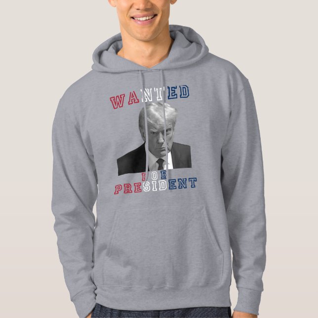Veste À Capuche Donald Trump Mugshot Recherché pour le président 2 (Devant)