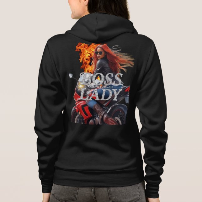 Veste À Capuche Doudoune moto femme patronne (Dos)