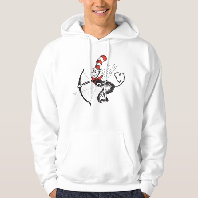 Veste À Capuche Dr. Seuss Valentine | Le Chat dans le Cupid Casque (Devant)