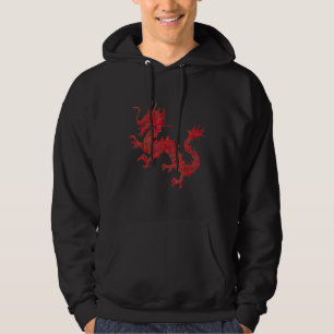 Veste À Capuche Dragon à tirage d'encre chinois rouge Imprimer l'a
