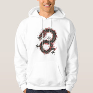 Veste À Capuche Dragon encre rougeoyante