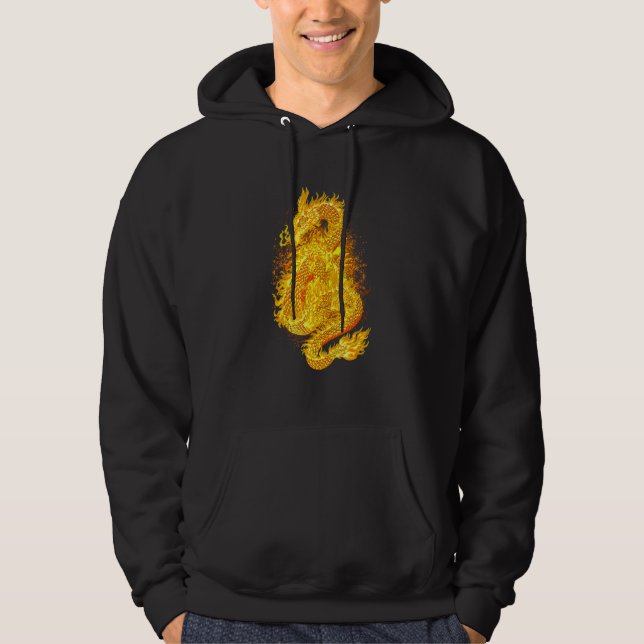 Veste À Capuche Dragon japonais Feu triste esthétique Edgy Streetw (Devant)
