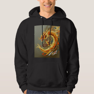 Veste À Capuche Dragon Jaune Doré