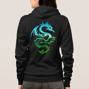 Veste À Capuche Dragon métallique vert