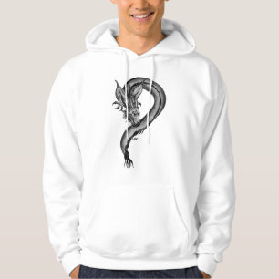 Veste À Capuche Dragon noir et blanc