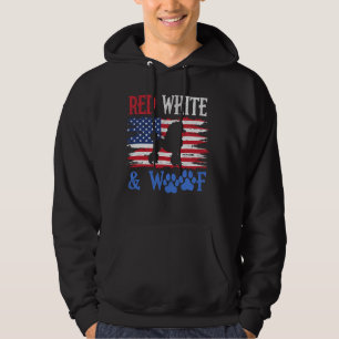 Veste À Capuche Drapeau américain caniche USA rouge blanc & Woof 4