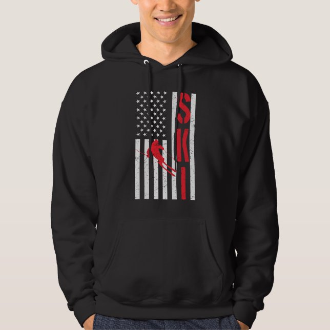 Veste À Capuche Drapeau américain de ski sports d'hiver aux États- (Devant)