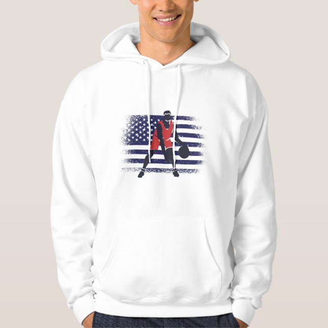 Veste À Capuche Drapeau américain du vanneur de basket-ball Jersey (Devant)