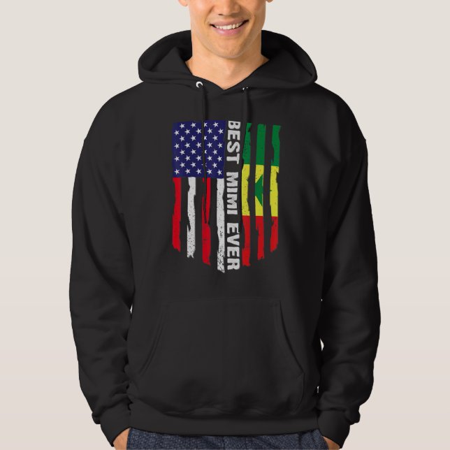 Veste À Capuche Drapeau américain et drapeau du Sénégal Meilleure  (Devant)
