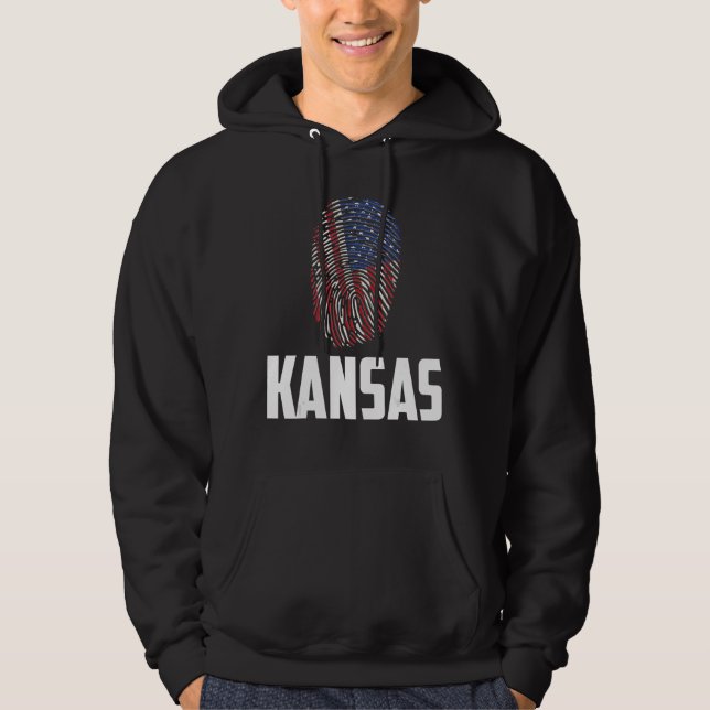 Veste À Capuche Drapeau américain Kansas 4 juillet (Devant)