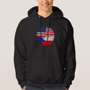 Veste À Capuche Drapeau américain Vintage Czechs Roots République