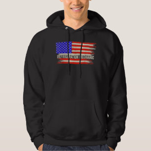 Veste À Capuche Drapeau américain vintage USA Mécanicien en froid 