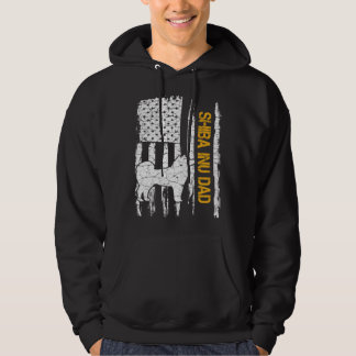 Veste À Capuche Drapeau américain vintage USA Shiba Inu Papa Chien