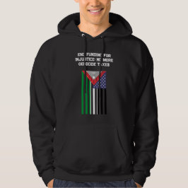 Veste À Capuche Drapeau américano-palestinien - Stop aux génocides