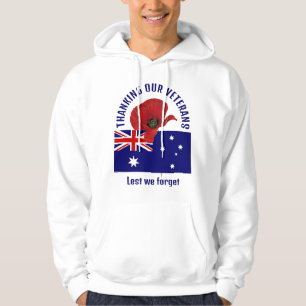 Veste À Capuche Drapeau australien MERCI VÉTÉRANS Souvenir