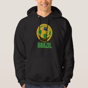 Veste À Capuche Drapeau brésilien de football