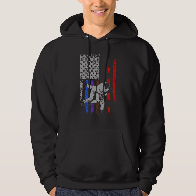 Veste À Capuche Drapeau brésilien Jiu Jitsu Classement Étoiles et  (Devant)