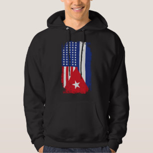 Veste À Capuche Drapeau de Cuba à moitié Drapeau américain Graphis