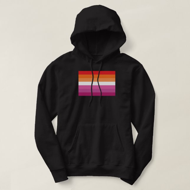Veste À Capuche Drapeau de fierté lesbienne (Design devant)